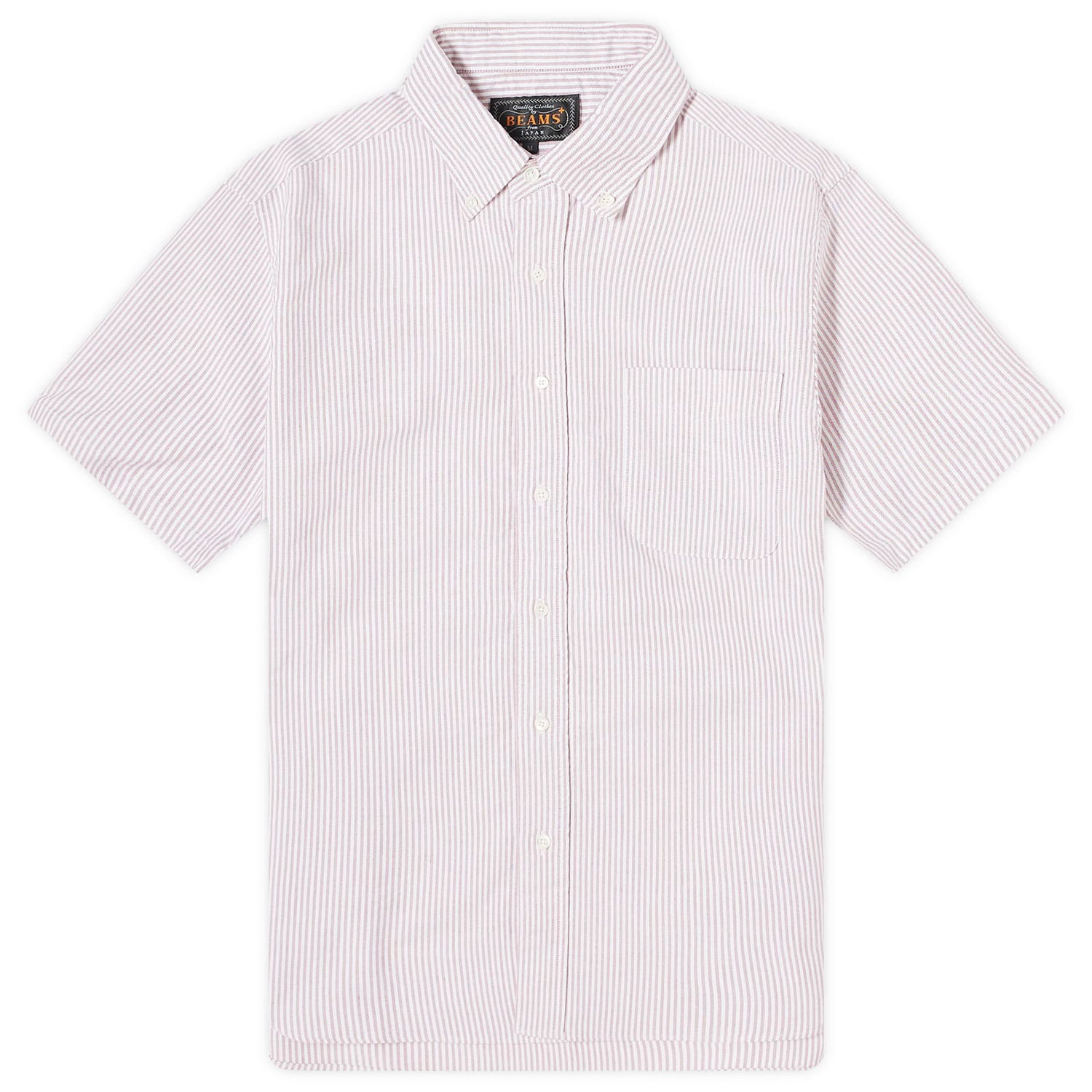 Риза BEAMS Beams Plus Button Down Short Sleeve Shirt Розово | 3801-0025-139-39, 1
