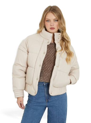 Faux Leather Puffer