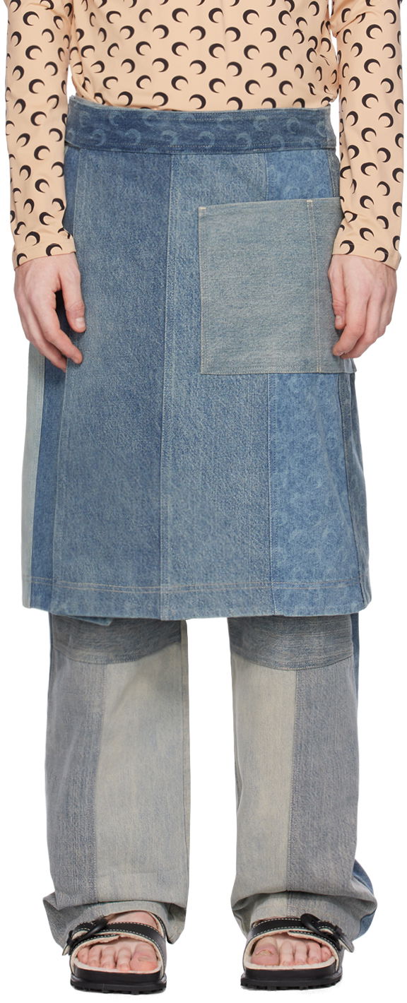 Пола Marine Serre Printed Denim Skirt Синьо | USK021-GR30