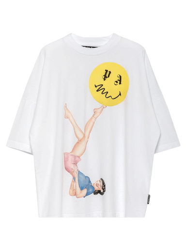 Тениска Palm Angels Juggler Pin Up Logo T-Shirt Жълто | PMAA041R21JER0020130