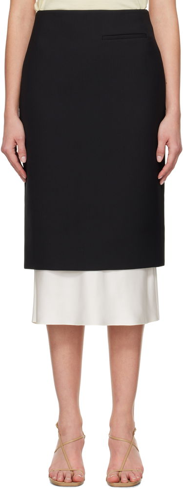 Пола Róhe Róhe Contrast Pencil Midi Skirt Черно | 414-32-049, 0