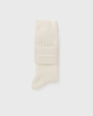 Чорапи NORSE PROJECTS Bjarki Cashmere & Wool Blend Rib Socks Бежово | N82-0070-ECRU, 1
