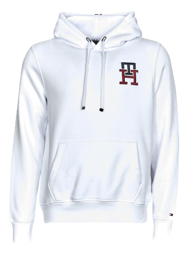 Суитчър Tommy Hilfiger ESSENTIAL MONOGRAM HOODIE Бяло | MW0MW28677-YBR