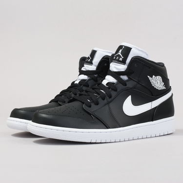 Кецове и обувки Jordan Air Jordan 1 Retro Mid "Black White" Черно | 554724-038, 1