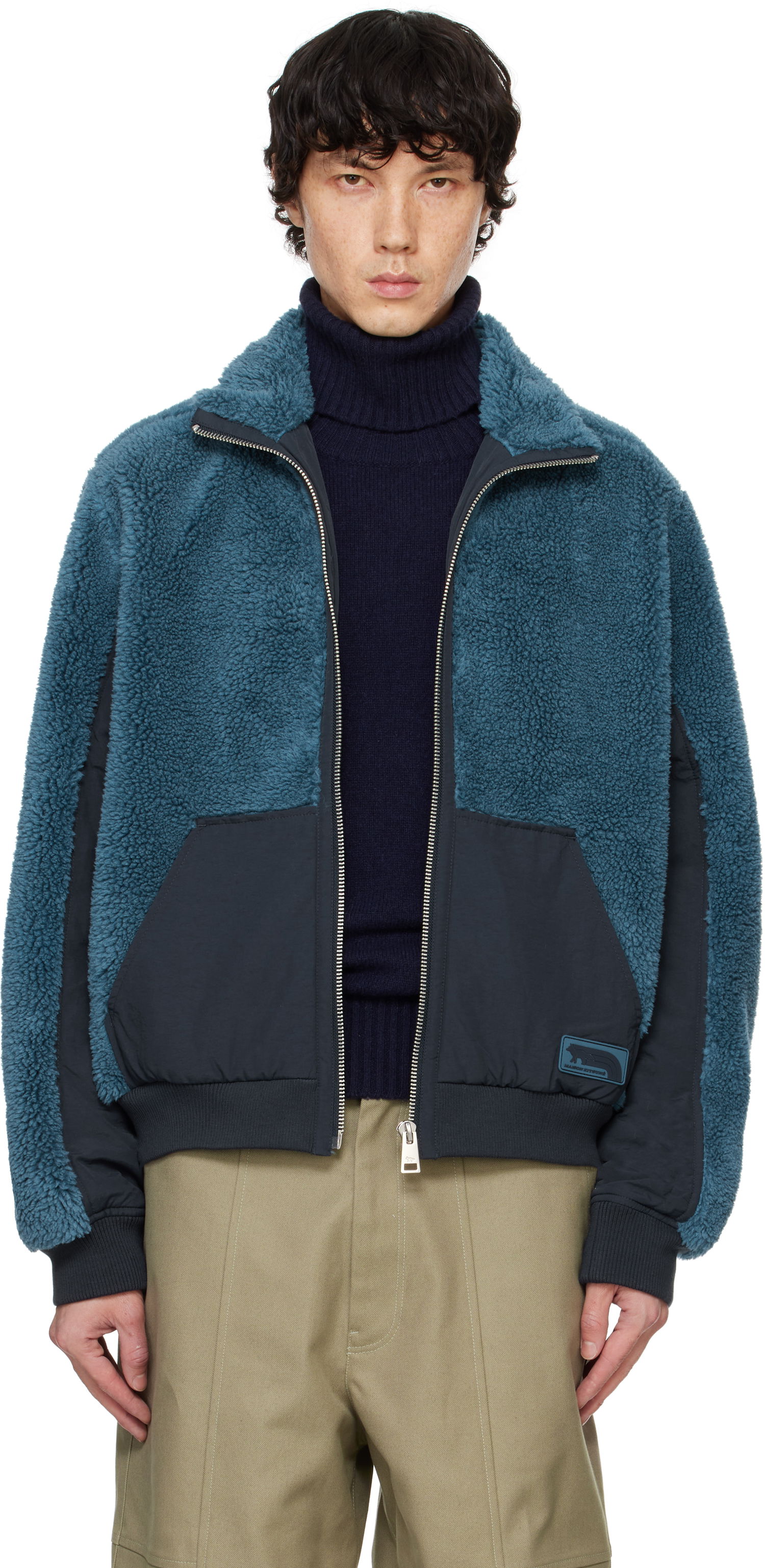 Яке MAISON KITSUNÉ Fleece Jacket Синьо | NM02101WM2012, 0