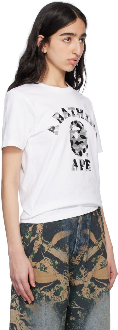 Тениска BAPE A Bathing Ape College Graphic T-Shirt Бяло | 001TEL302012L, 1