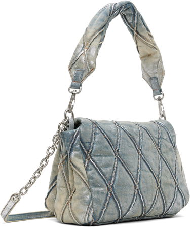 Чанта през рамо Diesel Metallic Denim Shoulder Bag With Charms Синьо | X09596 P6809, 2