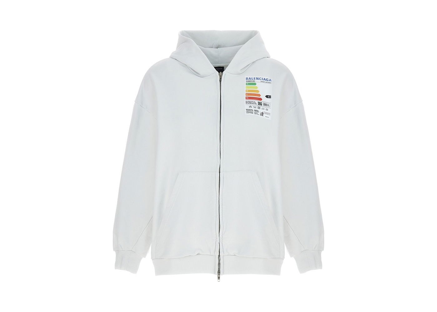 Суитчър Balenciaga Energy Patched Jersey Oversized Hoodie Бяло | 744454TOVD69012, 0