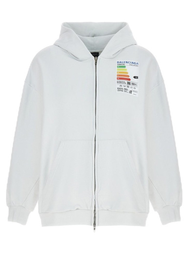 Суитчър Balenciaga Energy Patched Jersey Oversized Hoodie Бяло | 744454TOVD69012