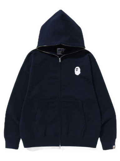 Суитчър BAPE A Bathing Ape Relaxed Fit Full Zip Hoodie Тъмно синьо | 1J30-115-003