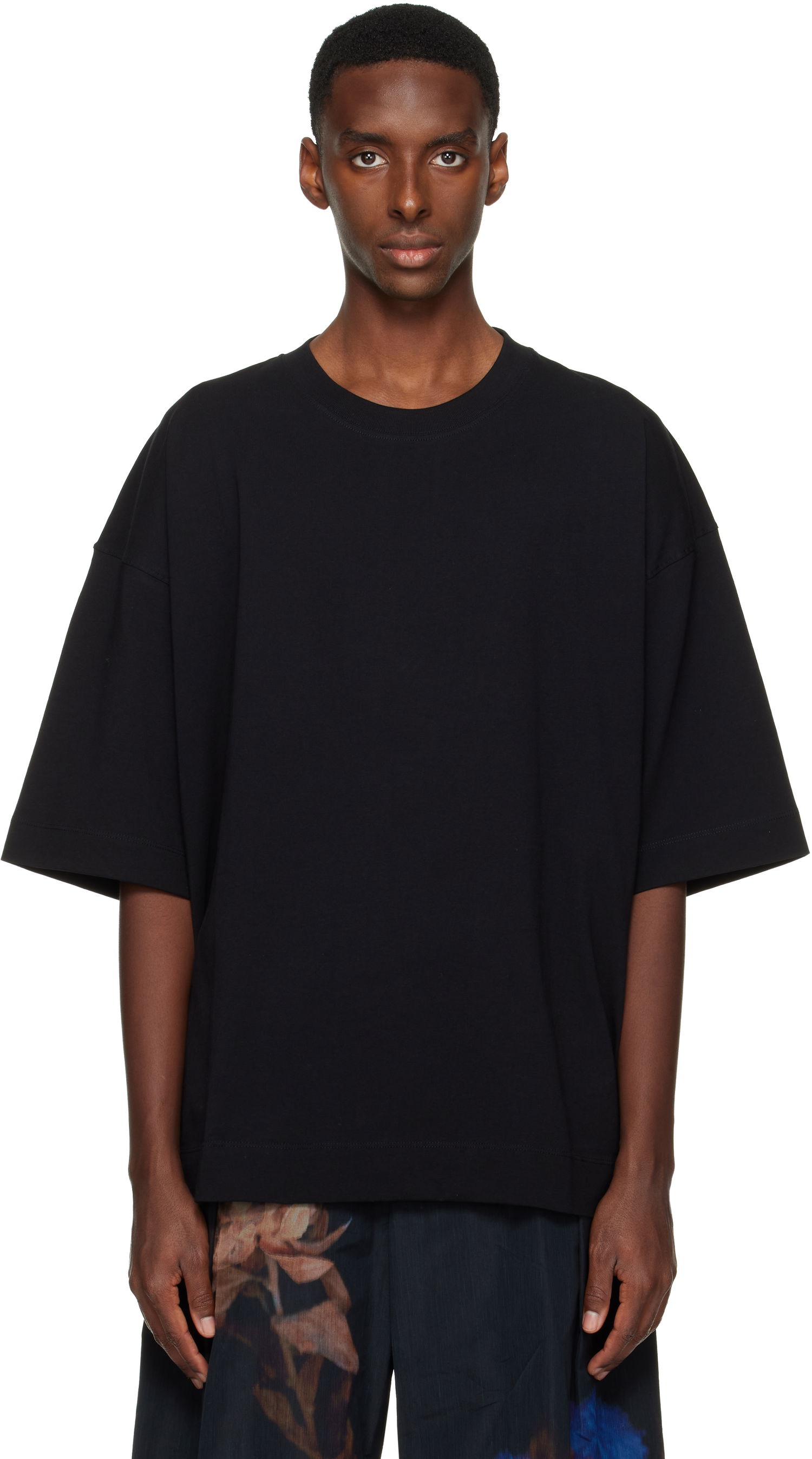 Тениска Dries Van Noten Dries Van Noten Oversized T-shirt Черно | 252-021112-2603, 0