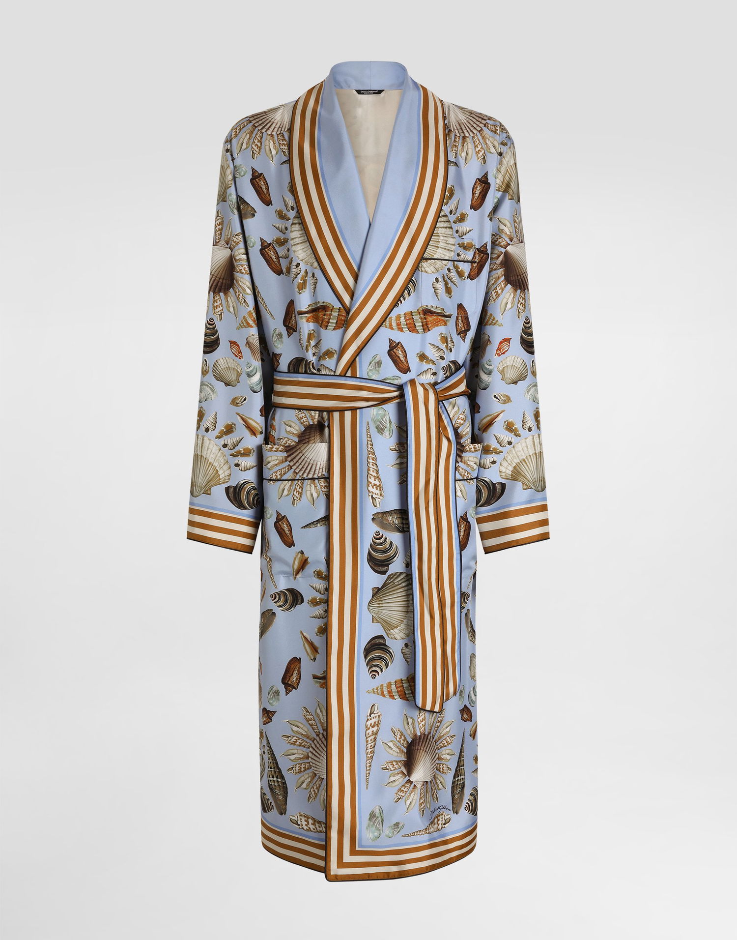 Пижама Dolce & Gabbana Dolce & Gabbana Silk Twill Shell-Print Robe Синьо | G031TTHI1ZBHC5PK, 0