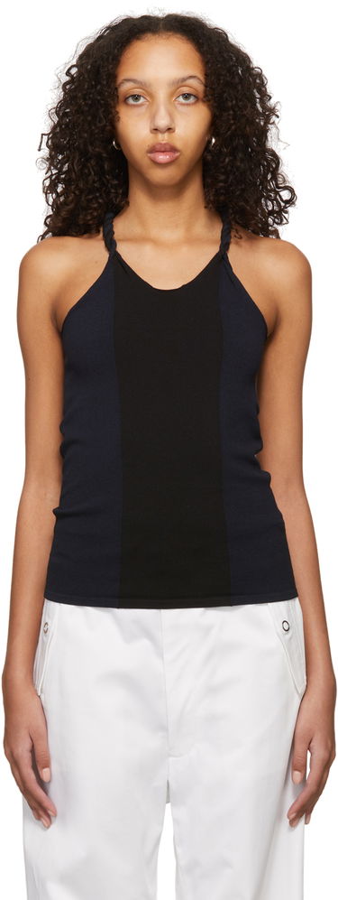 Потник Dion Lee Cotton Blend Tie-Strap Tank Top Тъмно синьо | C7057S22, 0