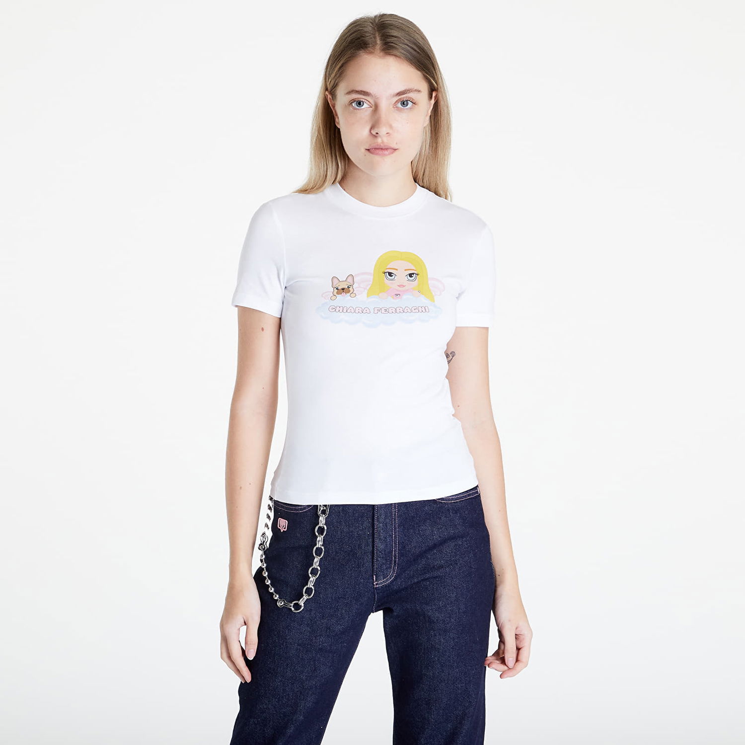 Тениска Chiara Ferragni Mascotte & Matilda T-Shirt Бяло | 73CBHT20CJT04003, 0