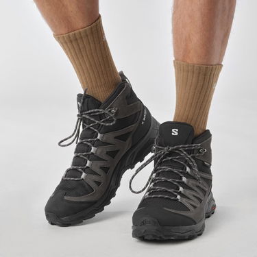Кецове и обувки Salomon X Ward Leather Mid Gtx Сиво | L47181700, 2