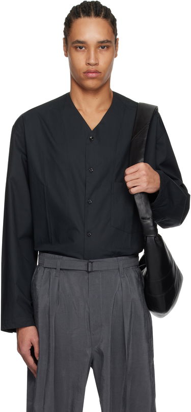 Риза LEMAIRE Lemaire V-Neck Button-Up Shirt Черно | SH1144 LF588, 0