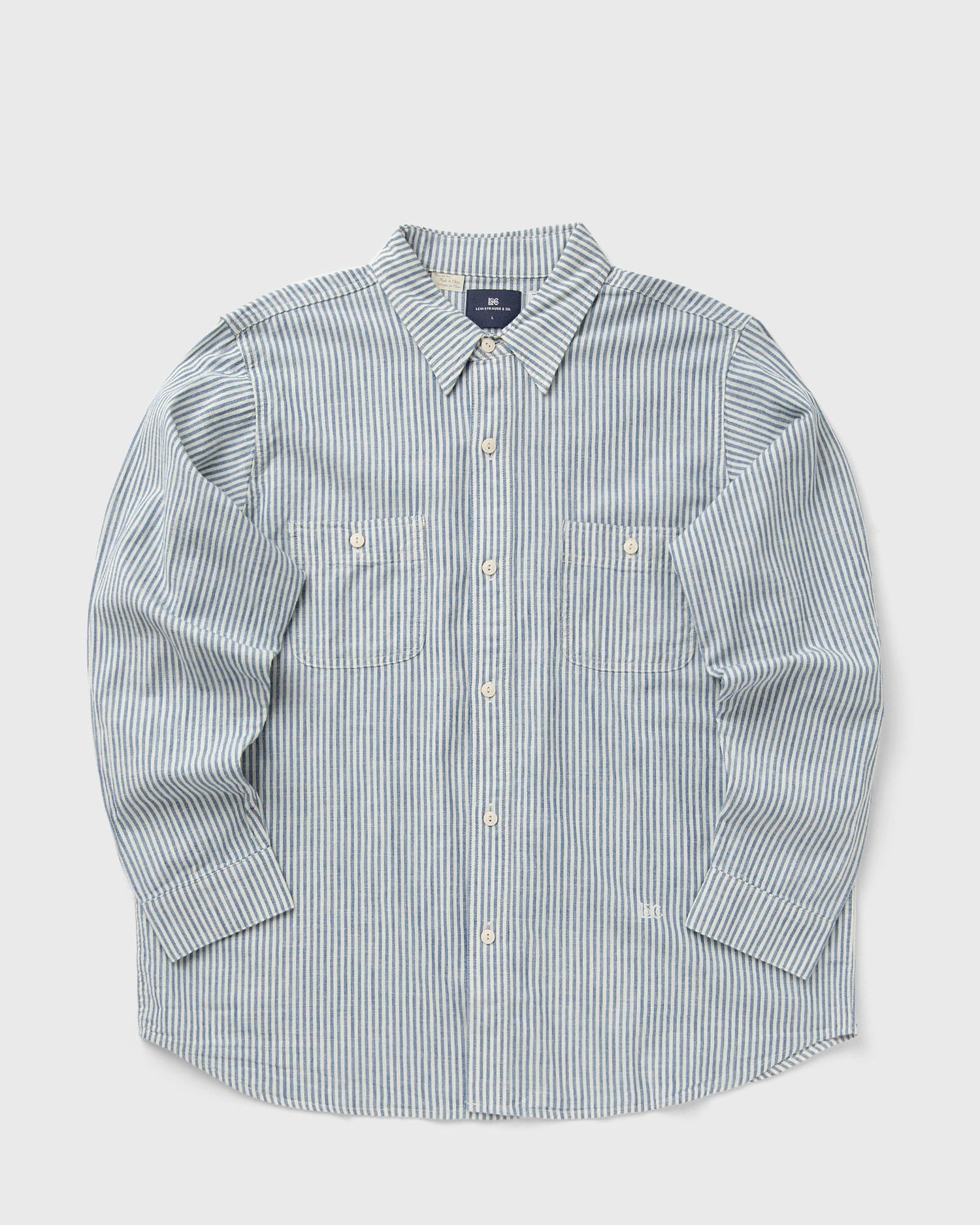 Риза Levi's BLUE TAB Striped Long Sleeve Button-Up Work Shirt with Chest Pockets Синьо | 001LH-0001, 0