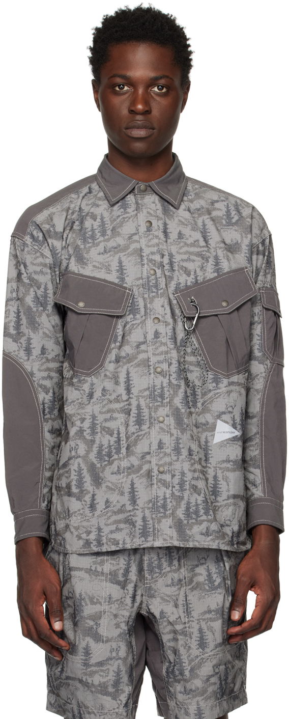 Риза and wander and wander In The Mountain Long Sleeve Shirt Сиво | 5743183050, 0