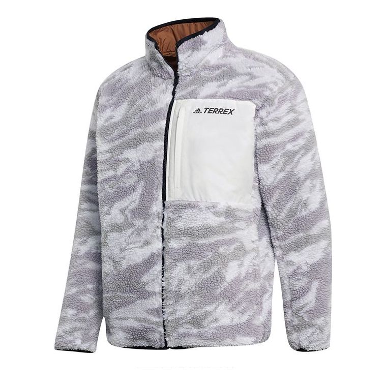 Пуловер adidas Originals Xplr Sherpa F Reversible Outdoor Jacket Сиво | GE9912