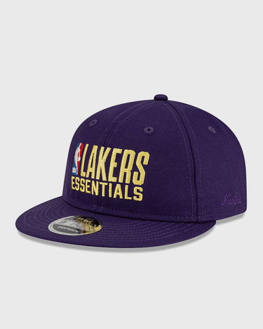 Шапка с козирка New Era Fear of God ESSENTIALS LOS ANGELES LAKERS 59FIFTY Retro Crown Flat Cap Лилаво | 60792605, 0