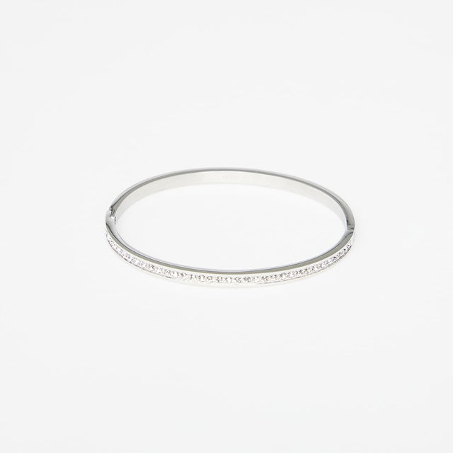 Color My Day Rhinestone Hinged Bangle Bracelet