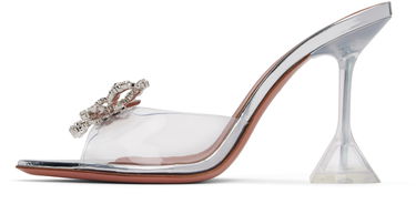 Аксесоари Amina Muaddi Amina Muaddi Rosie Glass Slipper Heeled Sandals Металик | ROSIE GLASS SLIPPER CL PVC, 2
