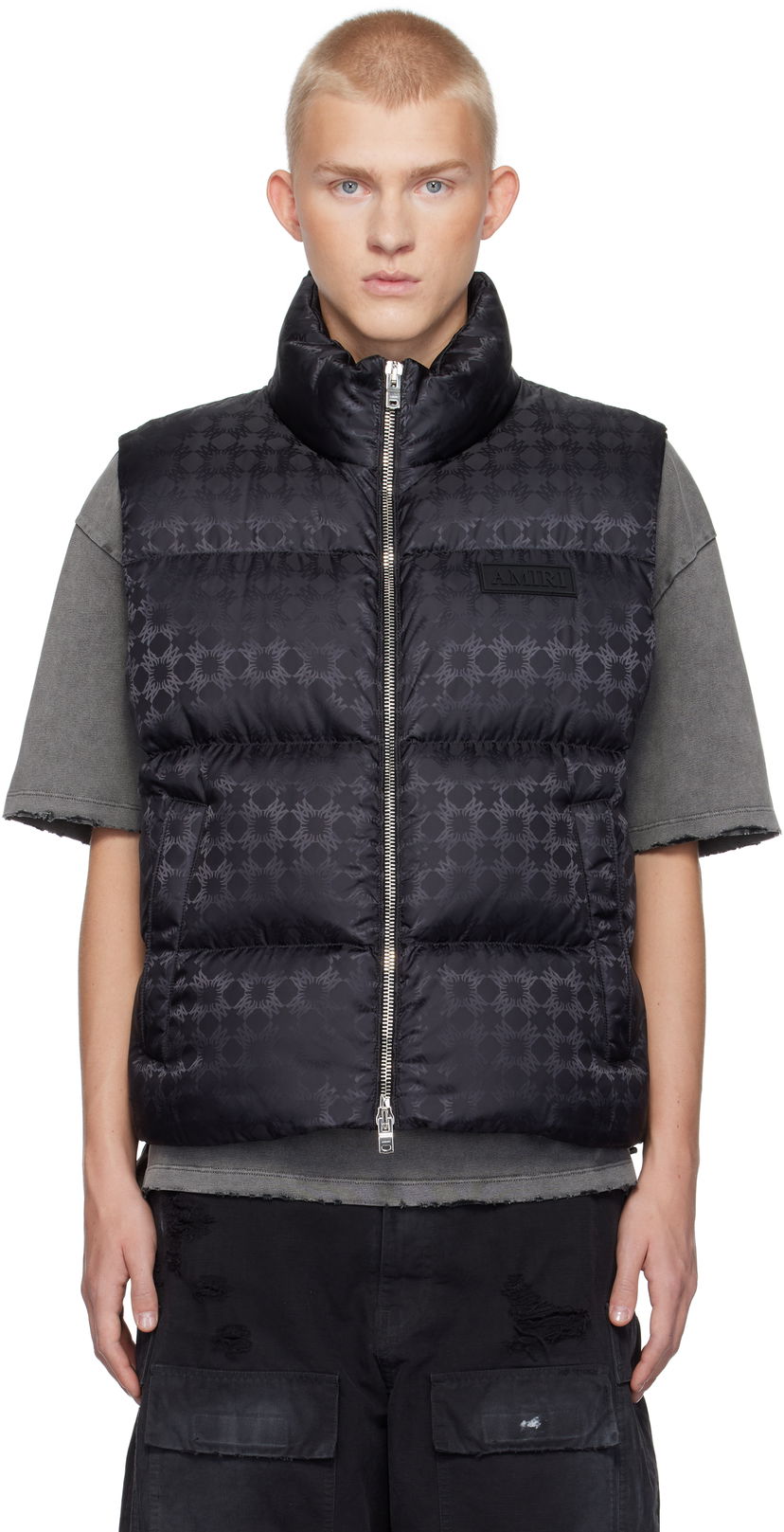 Жилетка AMIRI Jacquard Down Vest Черно | AMOUDW1007