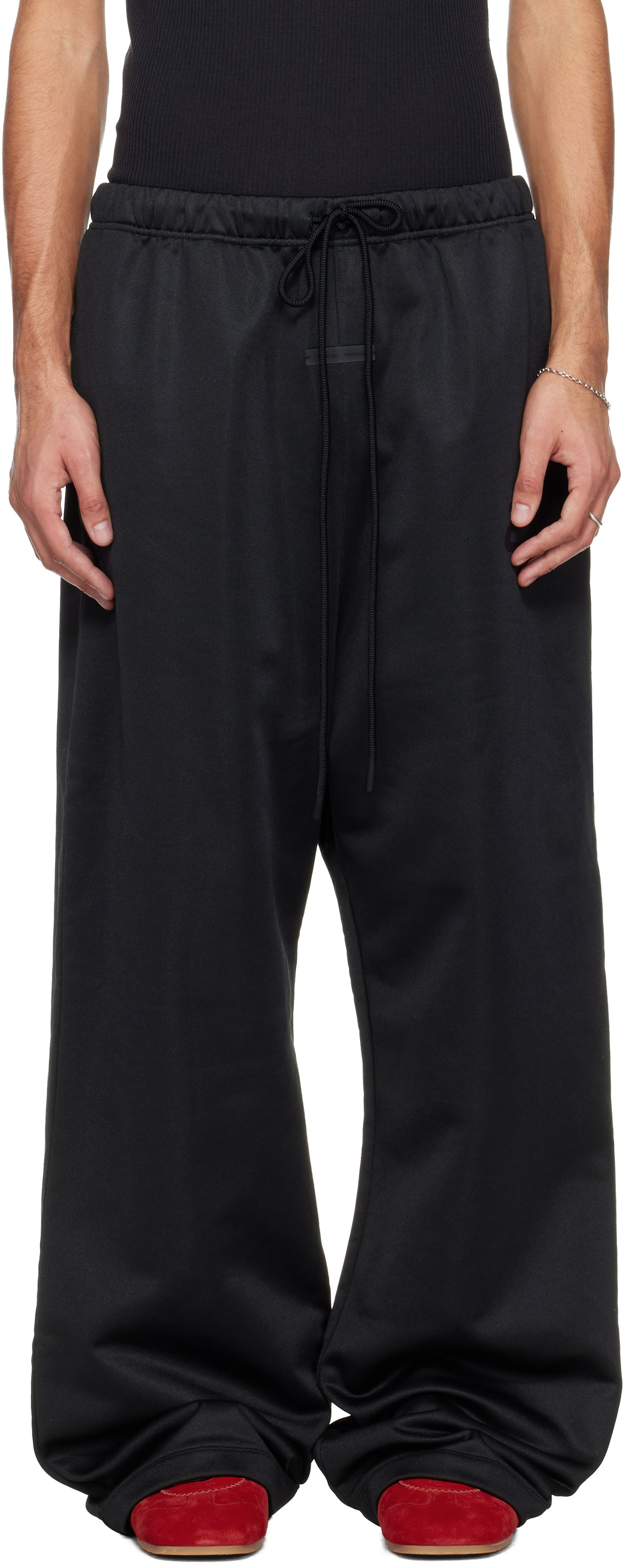 Спортни панталони Fear of God ESSENTIALS Holiday Satin Fleece Lounge Sweatpants Черно | 130HO258271F, 0