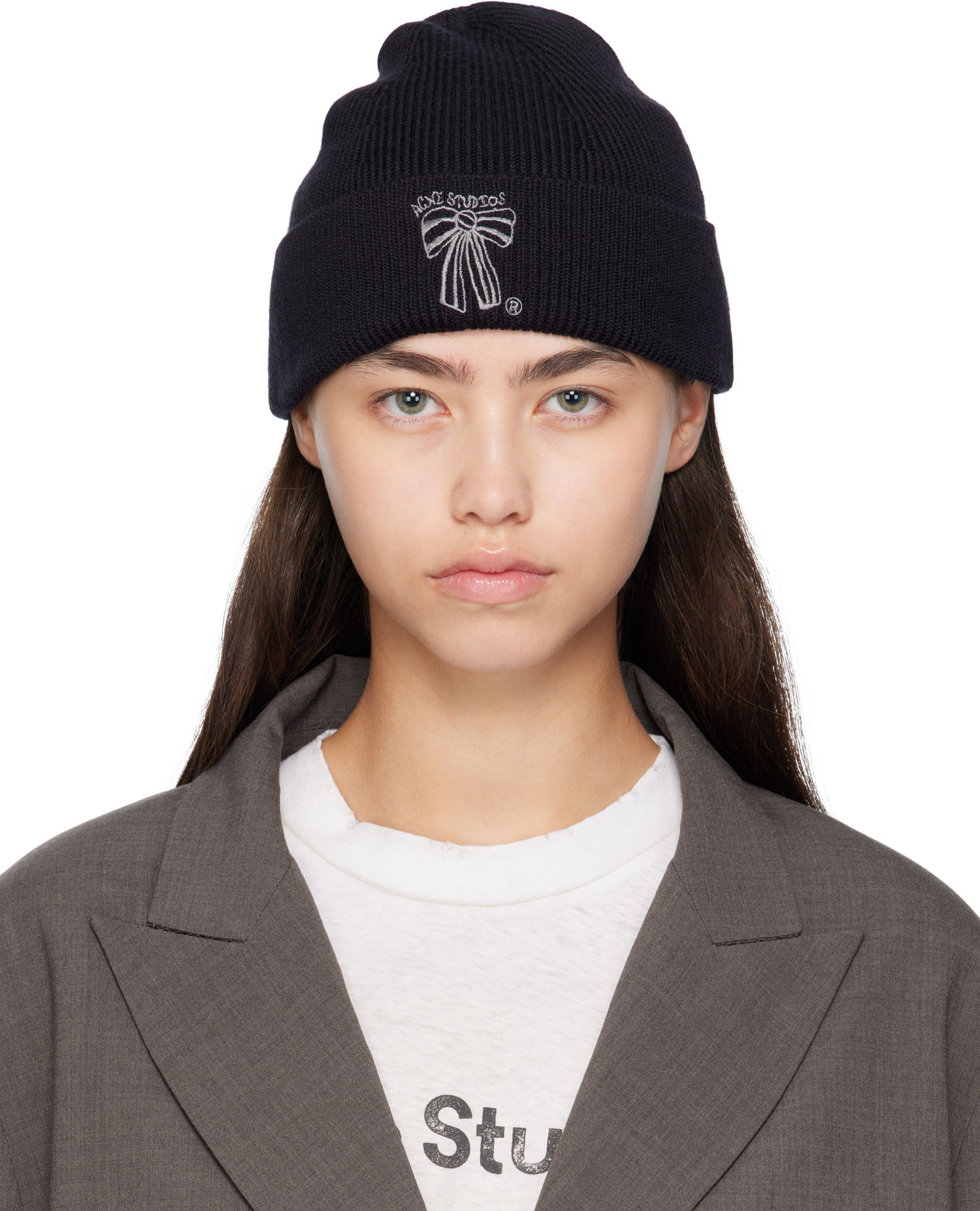 Шапка Acne Studios Acne Studios Merino Wool Beanie Черно | C40423-, 0