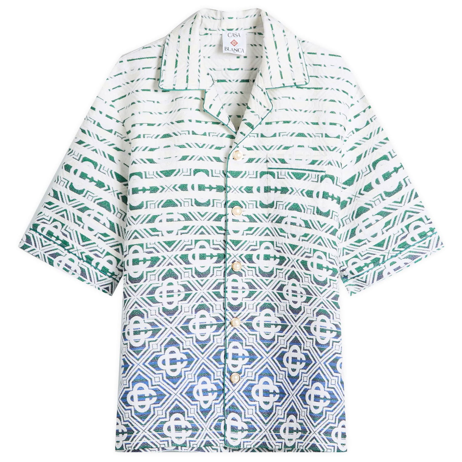Риза Casablanca Casablanca Towelling Vacation Shirt Monogram Gradient, Size Large Многоцветен | MPS25-SH-143-01, 0