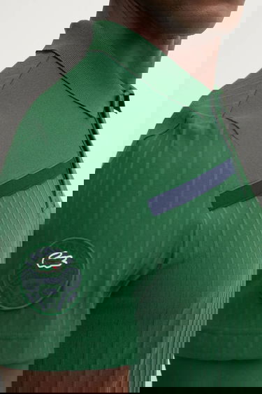 Поло тениска Lacoste Lacoste Ribbed Polo Shirt Зелено | DH8960, 4