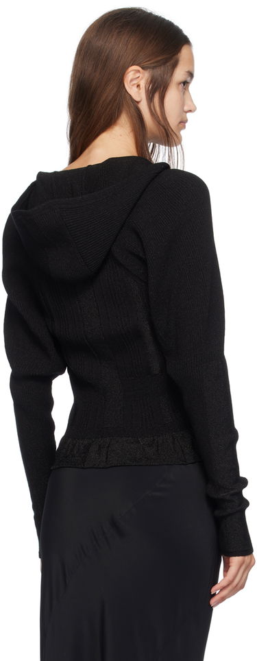 Пуловер Simone Rocha Simone Rocha Plaited Tinsel Hooded Cardigan Черно | HMK34 0624, 2