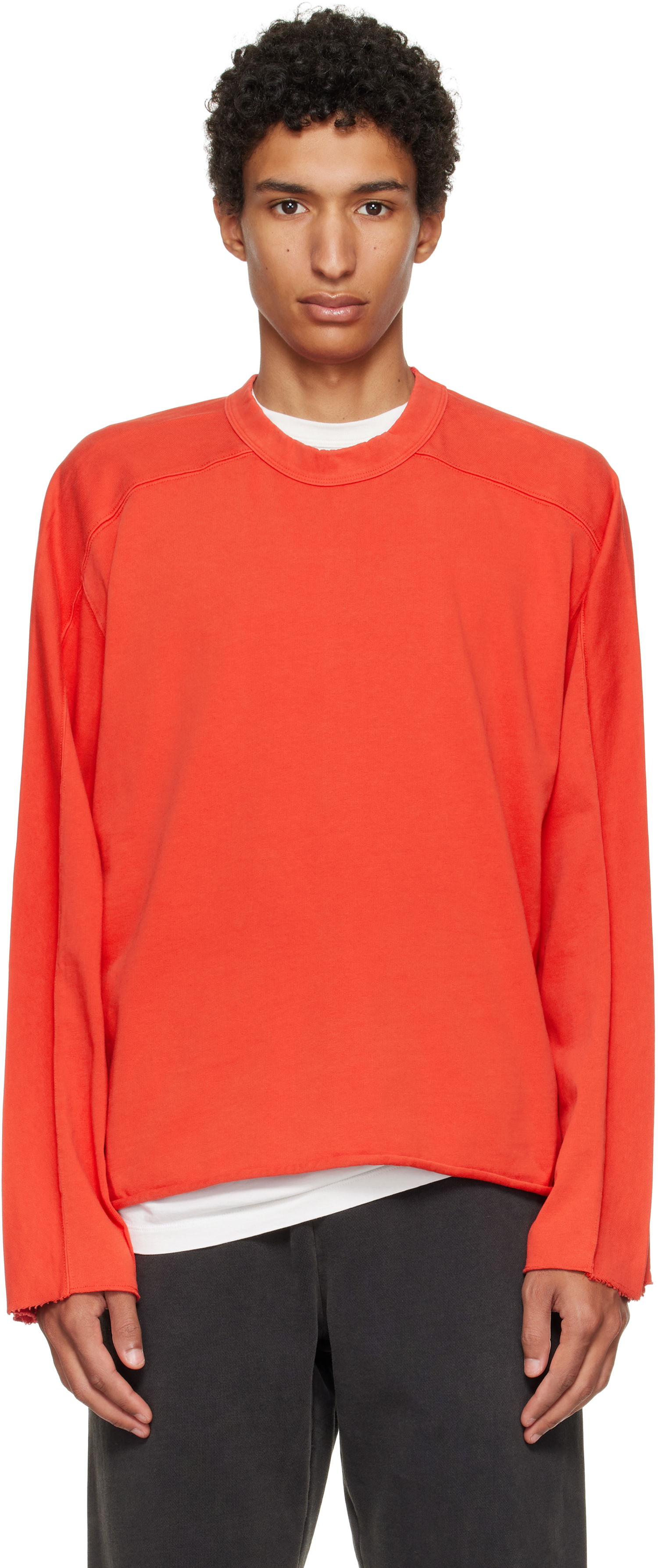 Тениска Entire Studios Heavy Raglan Raw-Edge Long Sleeve T-shirt Оранжево
 | ES2486CH, 0