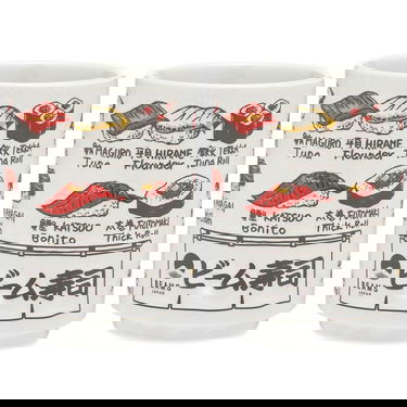 Домашен декор BEAMS BEAMS JAPAN Fish Design Ceramic Cup Set Бяло | 56710391950-94, 1