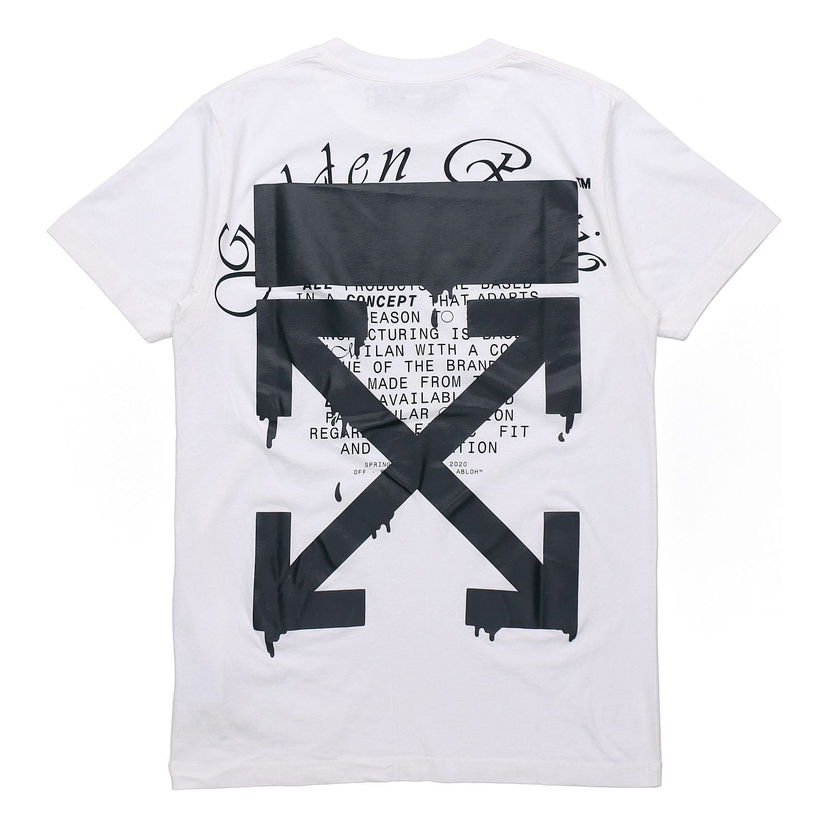 Тениска Off-White Dripping Arrows Slim T-Shirt Бяло | OMAA027R201850050110