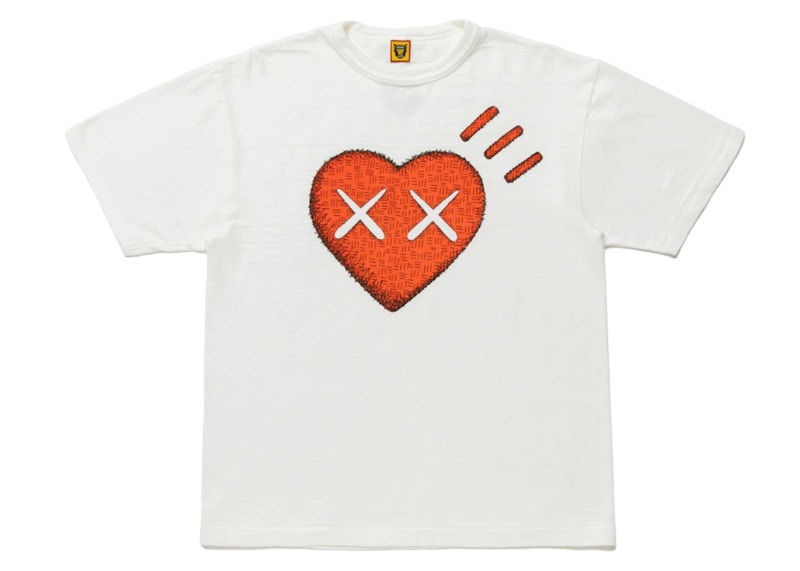 Тениска KAWS KAWS x Human Made Heart T-Shirt Бяло | XX22TE008, 0