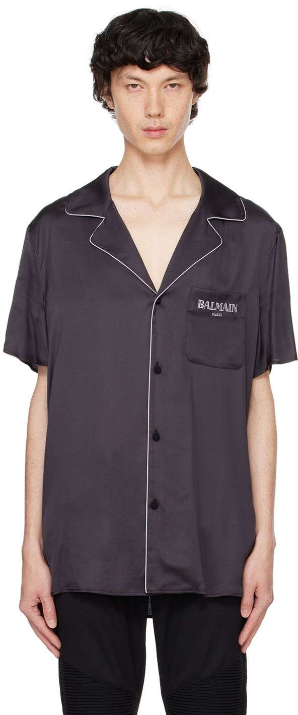 Риза Balmain Vintage Pyjama Shirt Черно | DH0HN069VF24