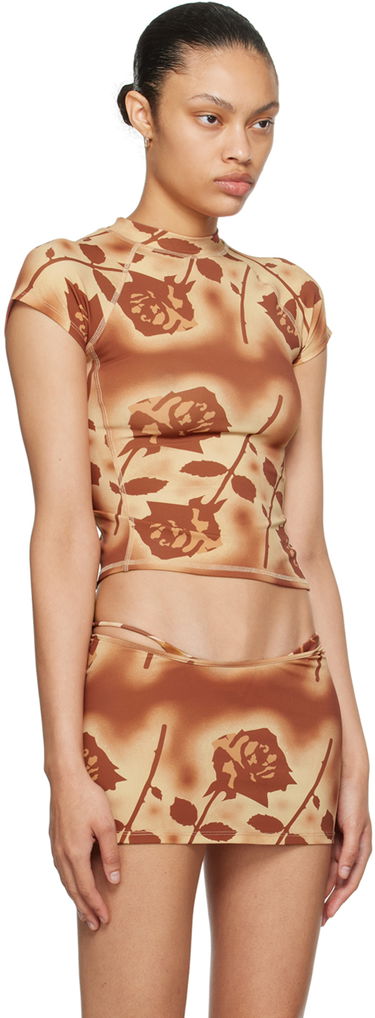 Пола Miaou Miaou Frankie Rose Print T-Shirt Кафяво | 2022TKSRO, 1