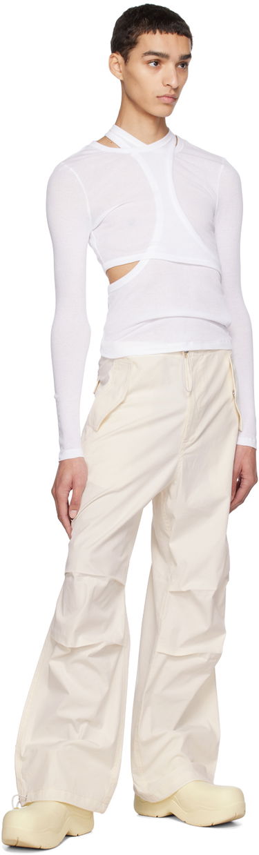 Тениска Dion Lee Modular Cutout Long Sleeve T-Shirt Бяло | C3102R23, 3
