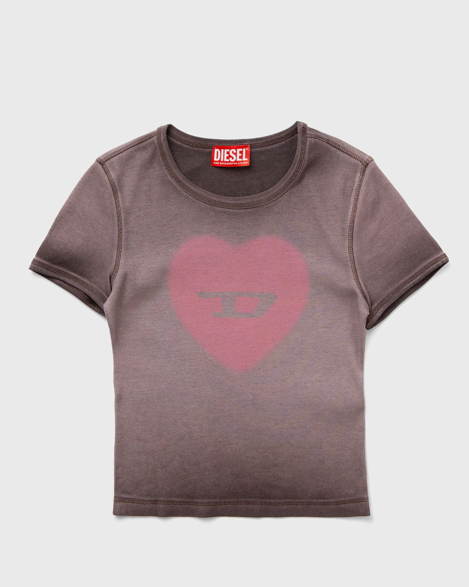 Съкратен топ Diesel Diesel Heart Graphic Crop T-Shirt Кафяво | A12836-0SQAD-7FG, 0