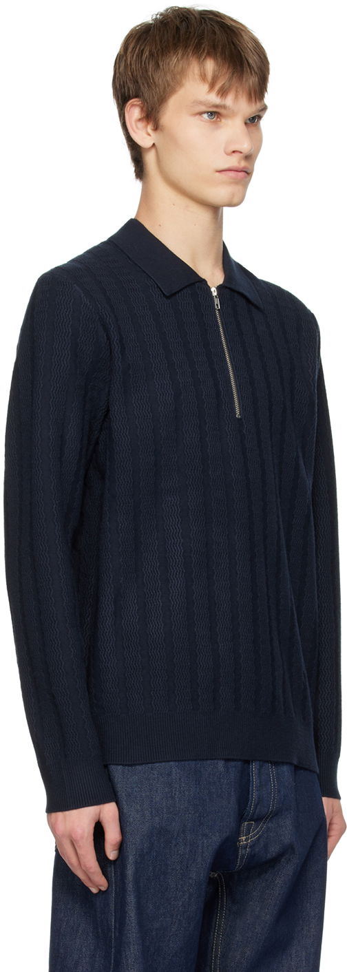 Пуловер Samsoe Samsoe Samsøe Samsøe Gabriel Knit Polo Shirt Тъмно синьо | M23400055, 1