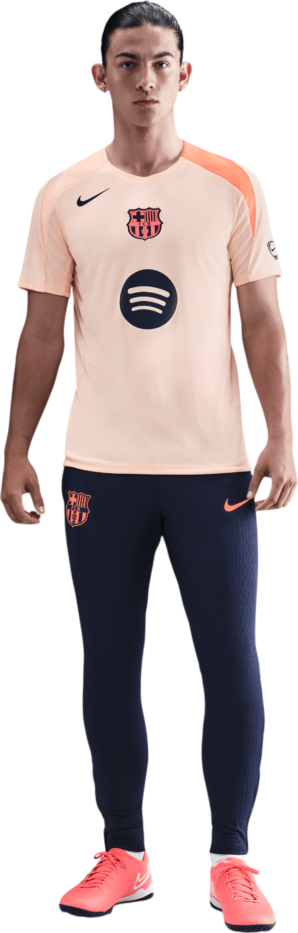 Тениска Nike FC Barcelona Strike Training Shirt Dri-FIT Total 90 Оранжево
 | hm3344-808, 1