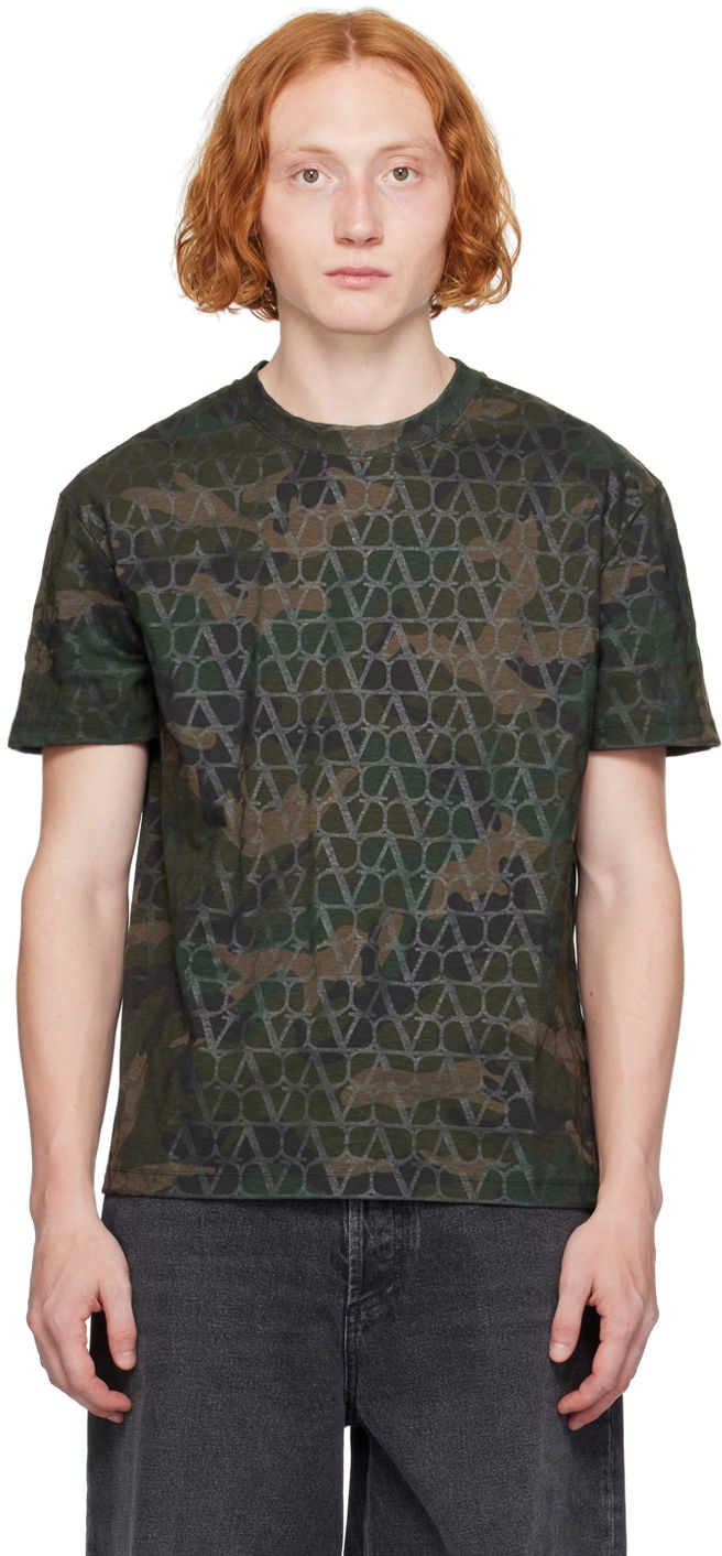 Тениска Valentino Khaki Toile Iconographe T-Shirt Зелено | 5V3MG13AAB6