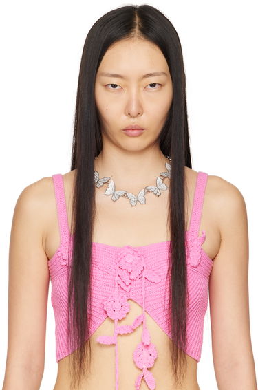 Колие Blumarine Silver Tone Choker With Butterflies Металик | P422W261A, 1