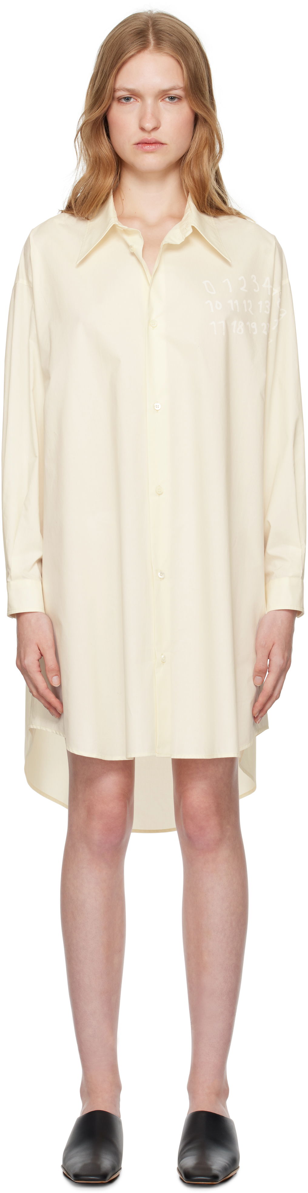 Pокля Maison Margiela Poplin Shirt Minidress Бяло | S62CT0247 S47294, 0