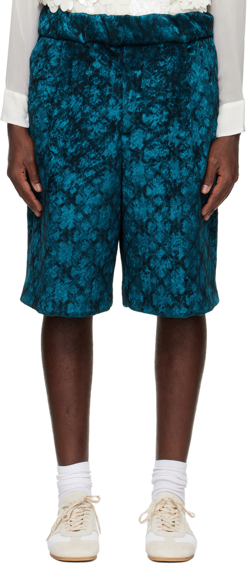 Къси панталони Dries Van Noten Dries Van Noten Jacquard Shorts Тюркоазено | 252-020953-2133