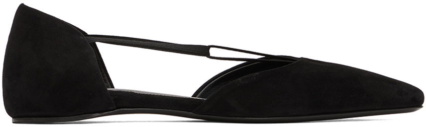 Кецове и обувки TOTEME Totême Suede T-Strap Ballerina Flats Черно | 234-WLGSE082-LE0012, 0