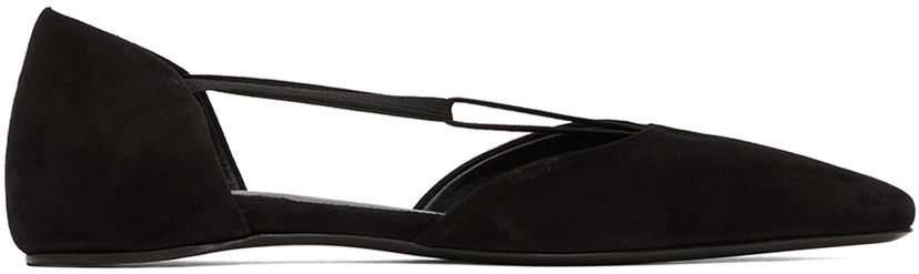 Кецове и обувки TOTEME Totême Suede T-Strap Ballerina Flats Черно | 234-WLGSE082-LE0012