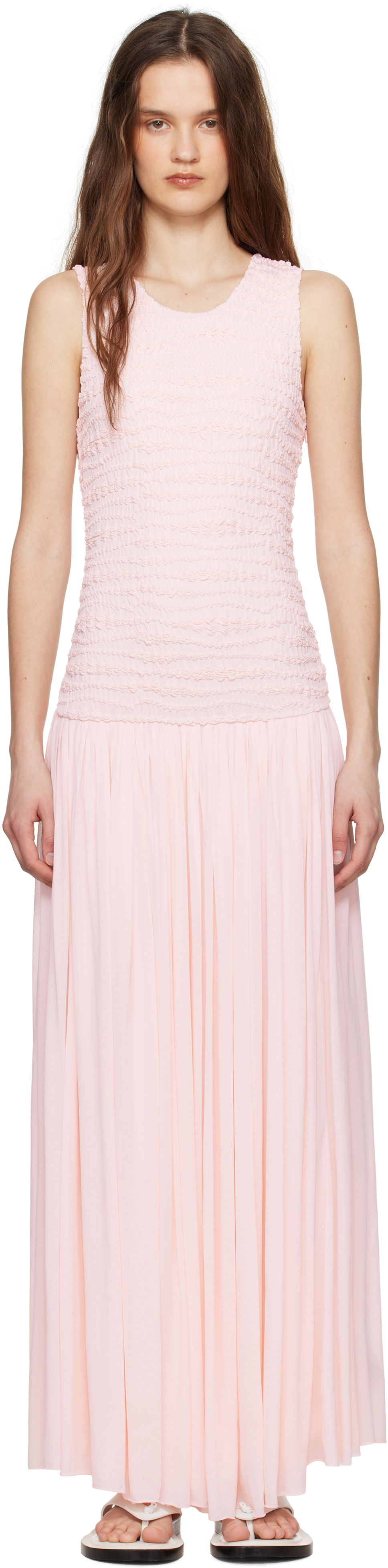 Pокля Jil Sander Jil Sander Shirred Maxi Dress Розово | J02CT0475_J20266, 0
