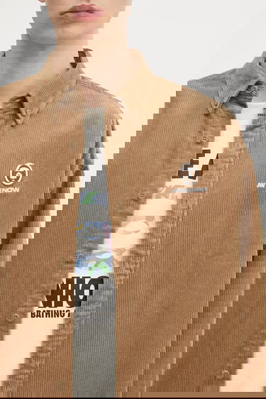 Риза AAPE by A Bathing Ape AAPE Now Long Sleeve Corduroy Shirt Кафяво | AAPSTM8499XXN, 3